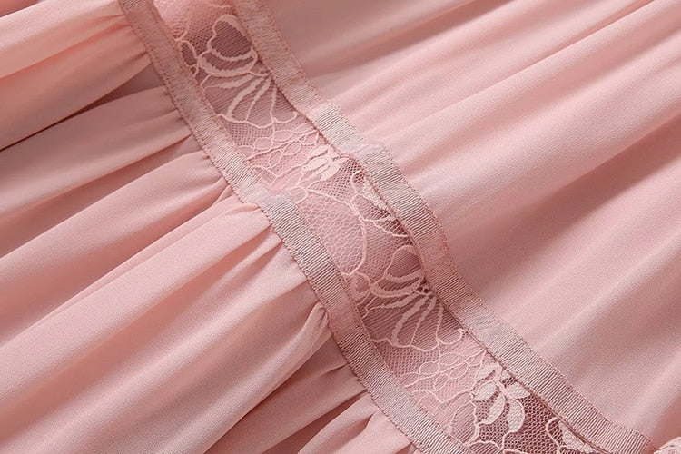 Akari Lace Trim Dress net design